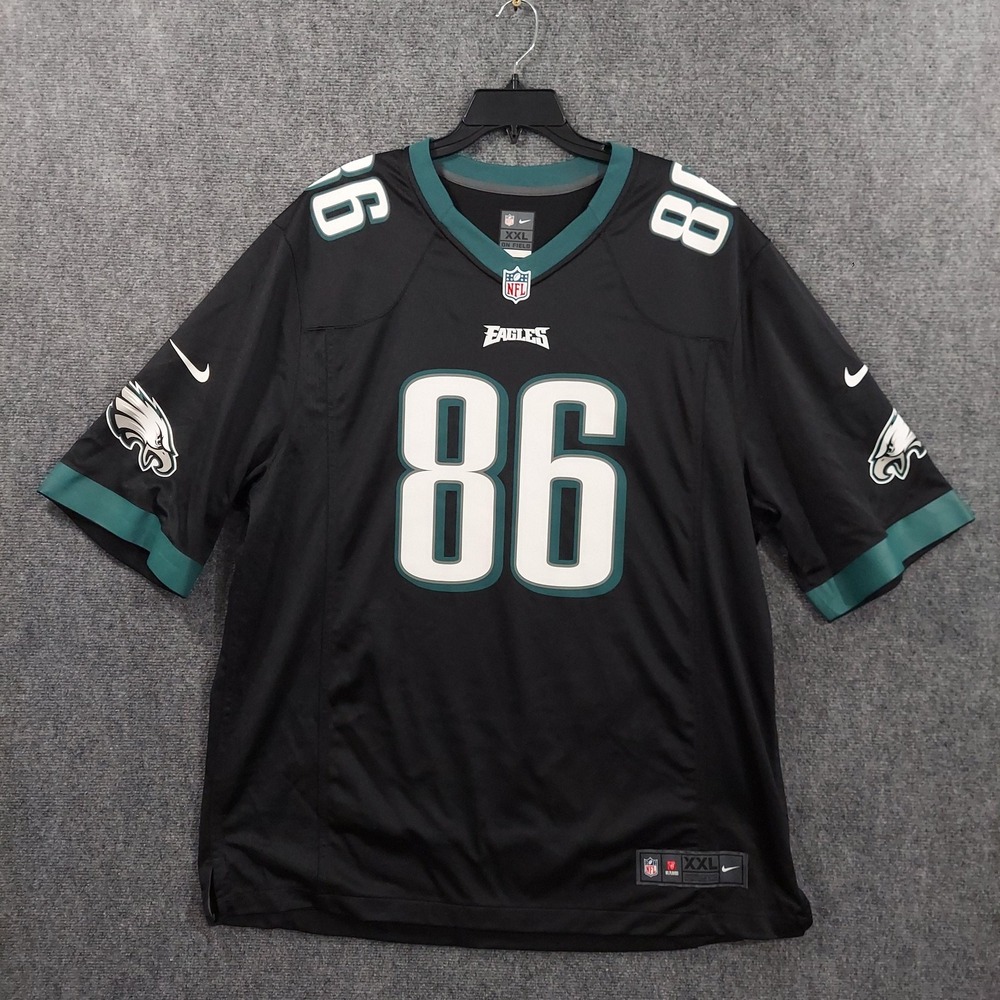 Philadelphia Eagles Football Jersey Mens 2XL Black NFL Zach Ertz 86 Nike